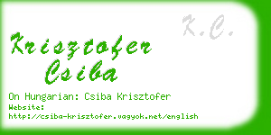 krisztofer csiba business card